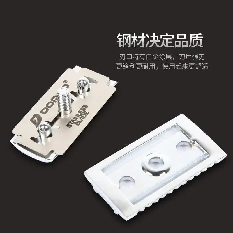 Classic T-Bar Safety Razor | Double-Sided Metal Shaver for Men
