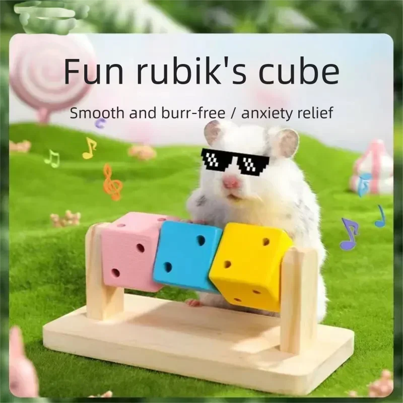 Wooden Cube Chew Toy for Birds, Parrots & Hamsters