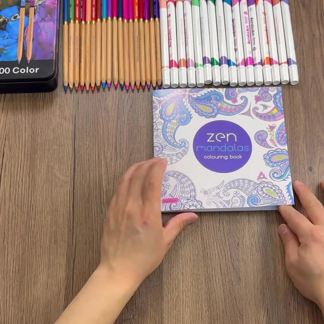 24 Page Mandala Coloring Book Graffiti Drawing Adult Stress Relief
