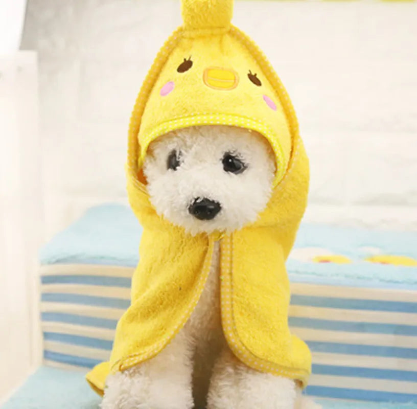 Super Absorbent Pet Bath Towel Hoodie for Dogs & Cats | 6 Colors