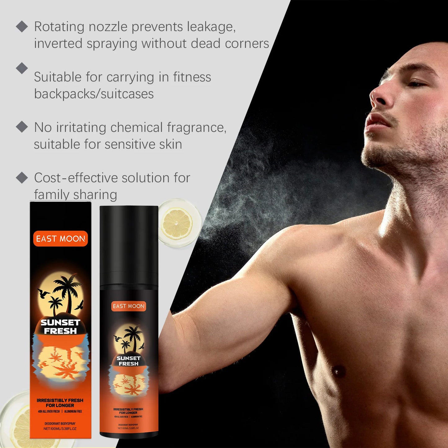 East Moon Fruity Men's Deodorant Spray 100ml | Aluminum-Free