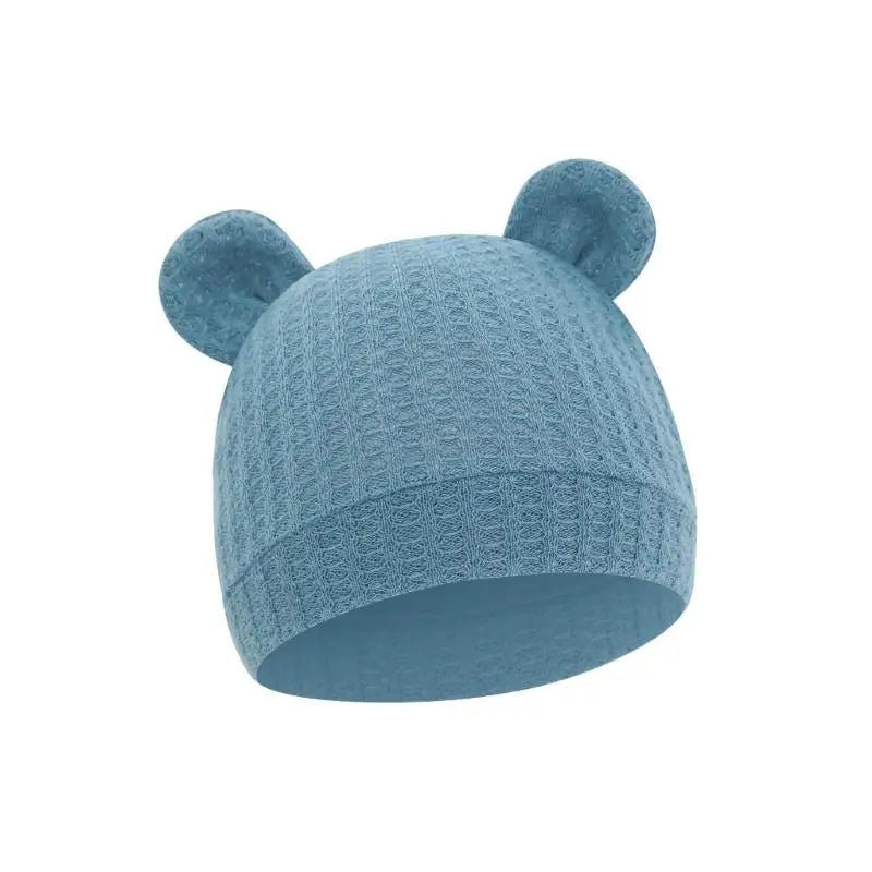 Bear Ear Newborn Baby Hat | Waffle Knit Stretchy Cap 0–24 Months