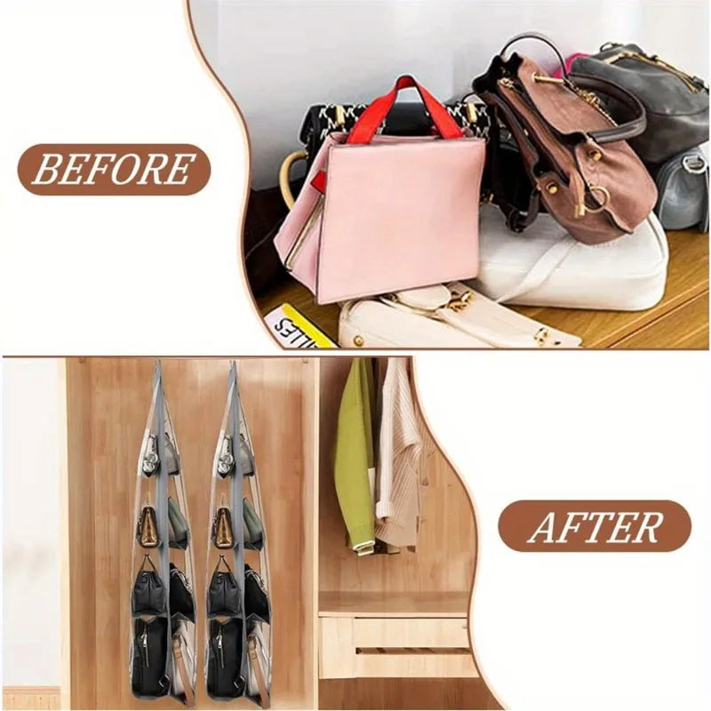 2-Pack Transparent Hanging Closet Organizer Bags with Hanger