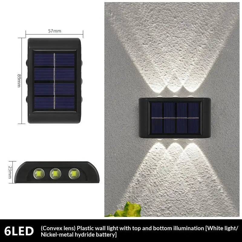Solar Outdoor Wall Light | Up Down LED Fence Lamp Waterproof
