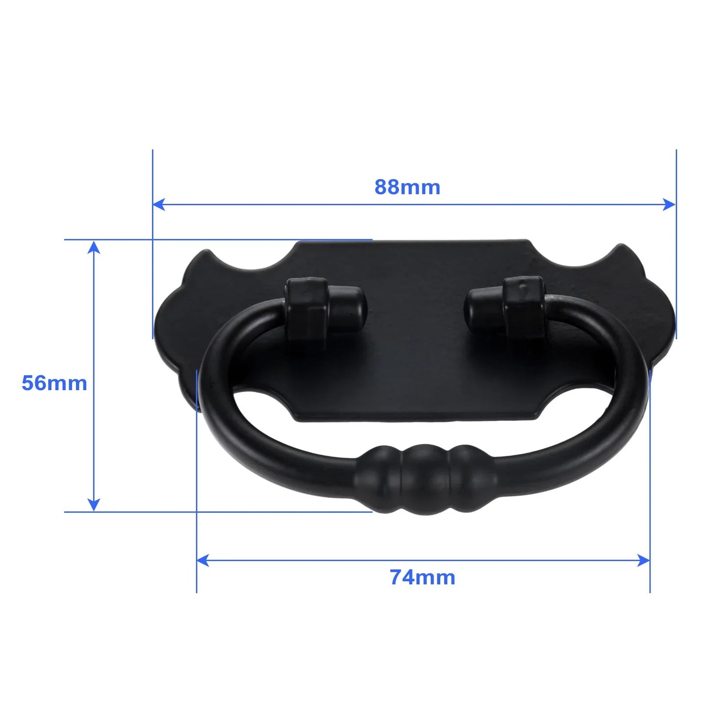 Vintage Black Zinc Alloy Drawer Pull Handle 88x56mm | Cabinet Knob