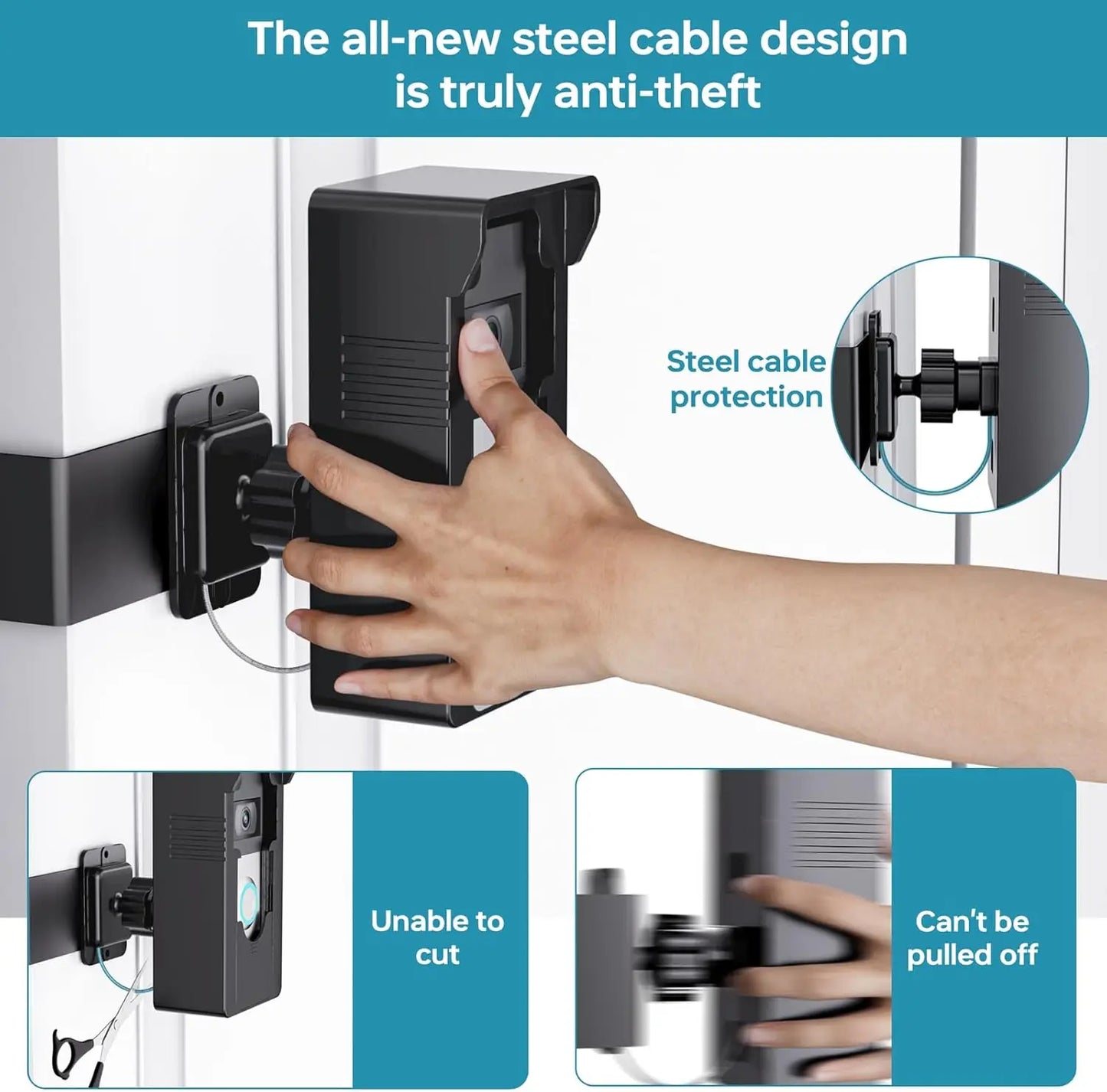 No-Drill Anti-Theft Doorbell Mount – 360° Adjustable Wireless Camera Holder Peaceful Pleasures Health and Wellness