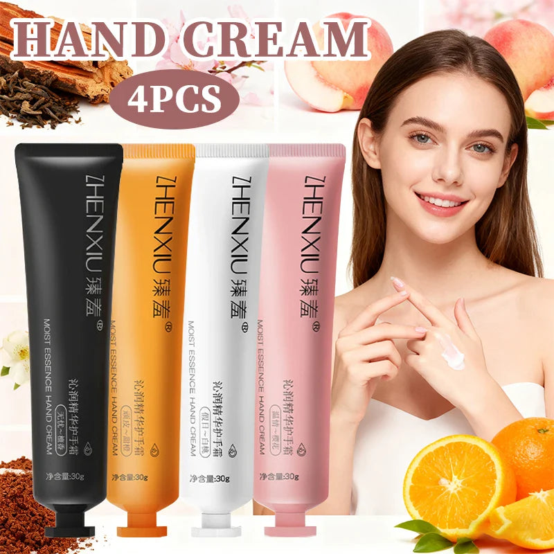 4-Pack Scented Hand Cream Set – Sandalwood, Cherry Blossom & More