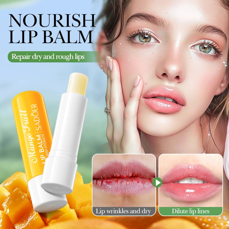 SADOER Moisturizing Lip Balm – Plumping, Hydrating, Anti-Wrinkle Lip Balm Plumper Peaceful Pleasures Health and Wellness Mango