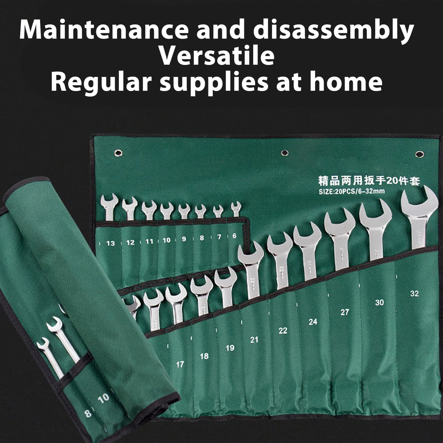 Dual-head Combination Wrench Metric CRV Steel Spanner Chrome Plated