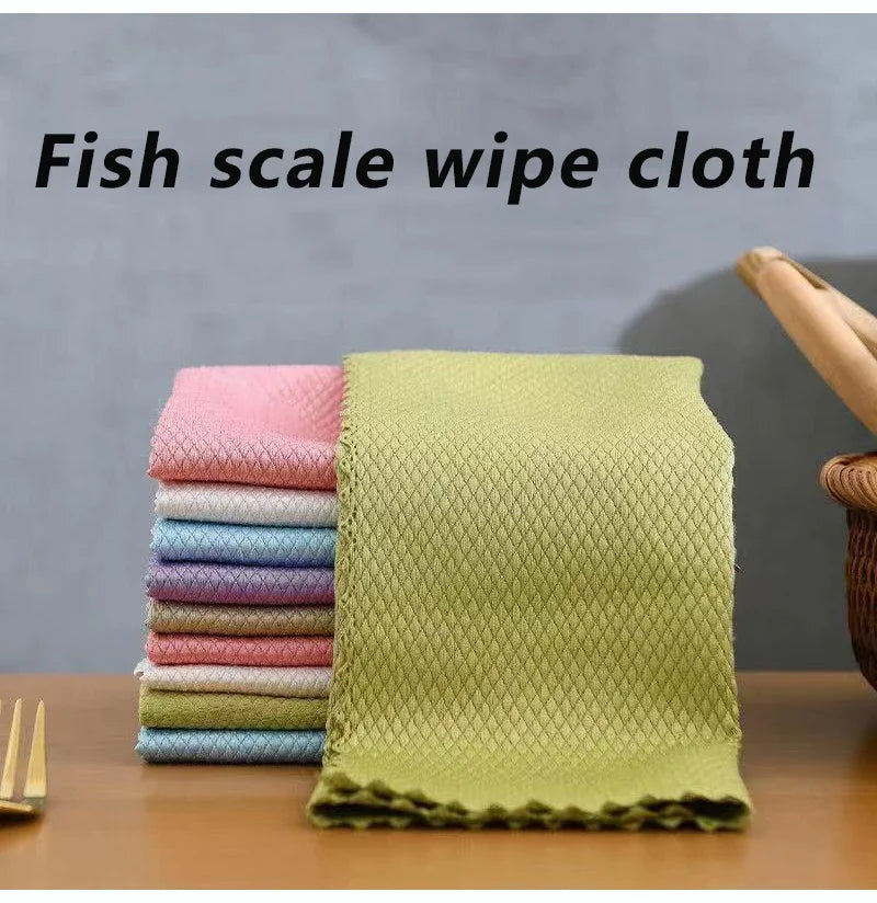 5-Pack Microfiber Cleaning Cloths – Kitchen, Glass & Dish
