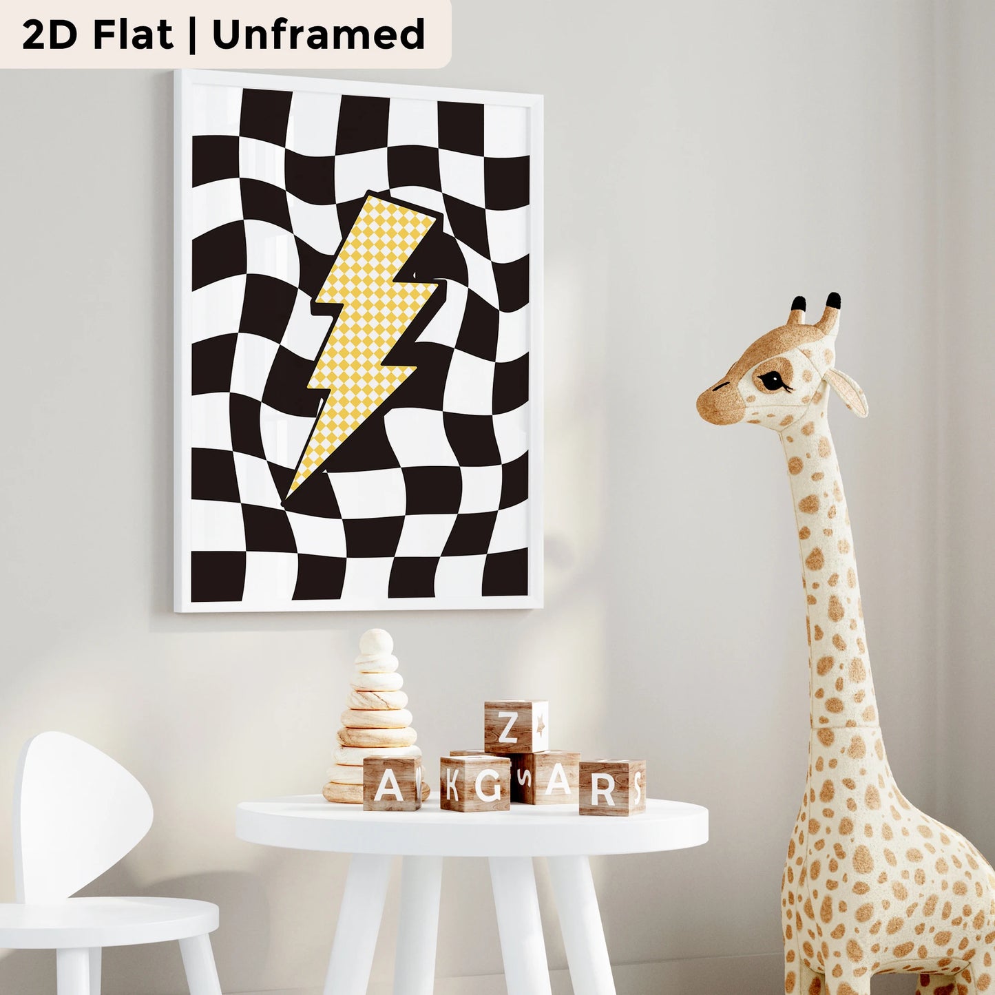 3-Piece Cartoon Smiling Lightning Canvas Wall Art Print Set