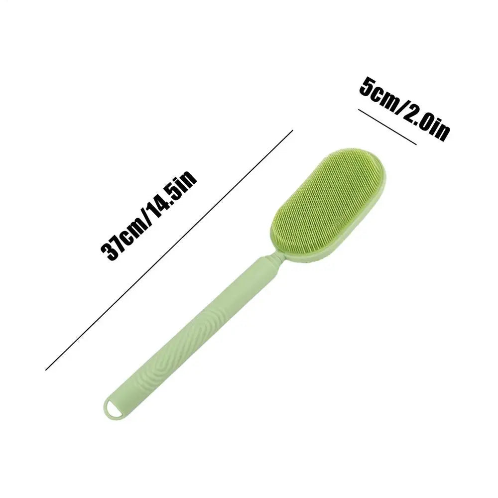 Telescopic Long Handle Back Scrubber, Soft Silicone Bath Brush For Shower Body Washing, Skin Care For Women Elderly, Home Travel Peaceful Pleasures Health and Wellness Green