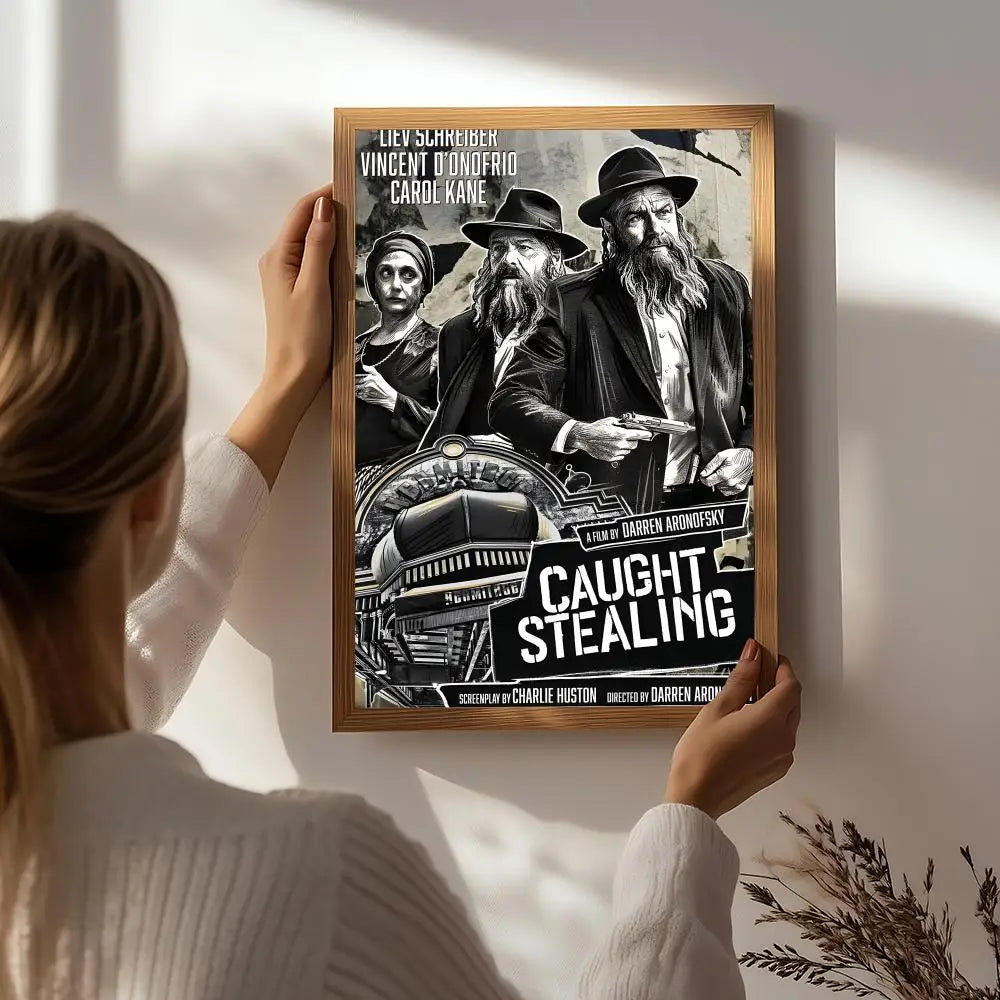 C-Caught Stealing Movie Poster – HD Self-Adhesive Wall Art Movie Wall Poster Peaceful Pleasures Health and Wellness White2 15X20cmNoframe