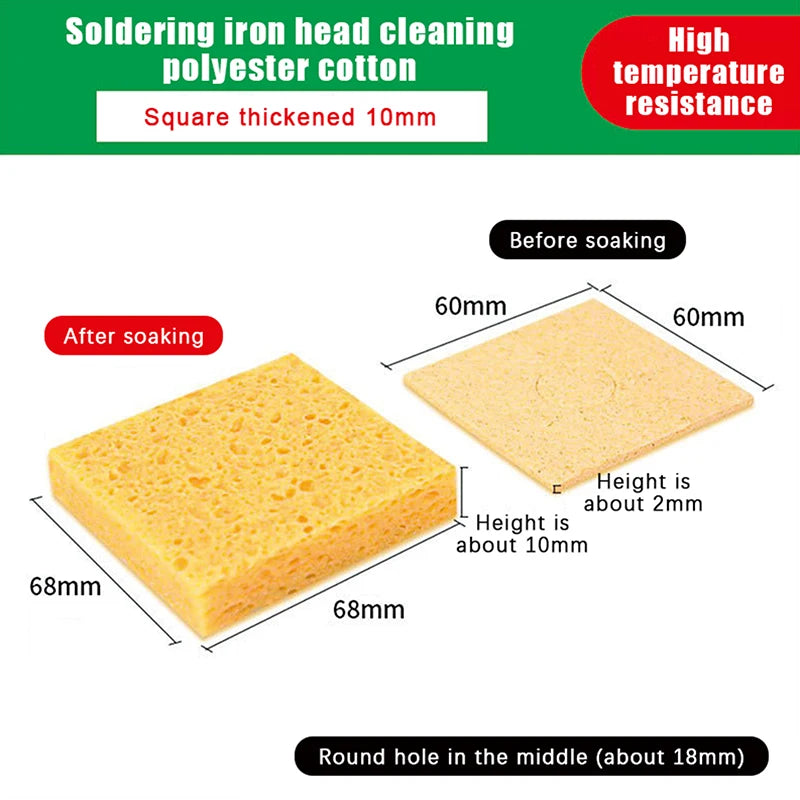 5Pcs 60*60mm Soldering Clean Sponge Solder Tip Cleaning Sponges Cleaner Pads Desoldering Soldering Iron Accessories Peaceful Pleasures Health and Wellness 60x60x10MM