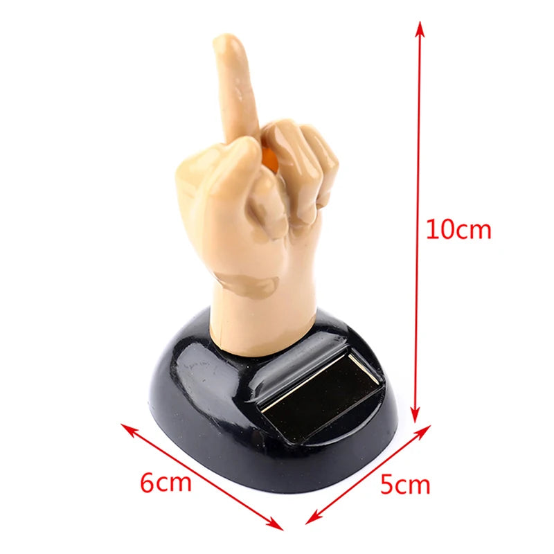 Solar Powered Middle Finger Dancing Car Bobblehead Ornament
