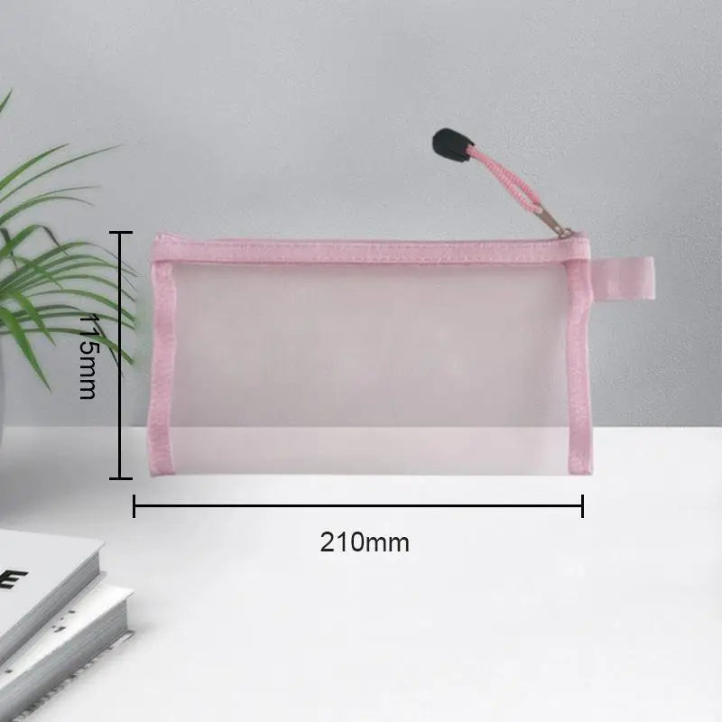 Clear Mesh Zipper Pencil Pouch | School, Office & Storage