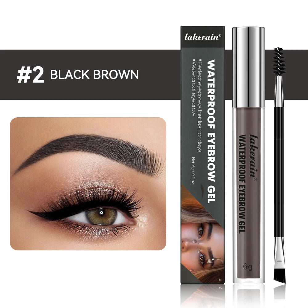Waterproof Eyebrow Gel for Long Lasting Highly Tinted Liquid Eye Brow Makeup Sweatproof Natural Black Brown Peaceful Pleasures Health and Wellness 2 BLACK BROWN