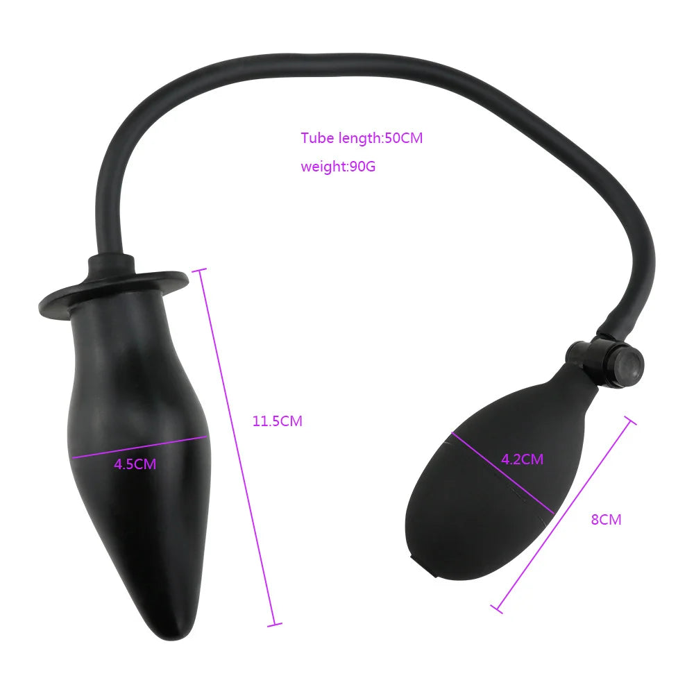 Inflatable Anal Plug with Metal Ball for Men&Women Extra Large Prostate Massager &G-Spot Stimulator Premium Comfort Anal Dilator Peaceful Pleasures Health and Wellness