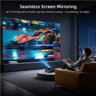 Native 1080P 8K Decode Smart Projector Android 9.0 350ANSI Dual WiFi BT5.0 Dolby Audio 4D Keystone Home Theater Projector Peaceful Pleasures Health and Wellness