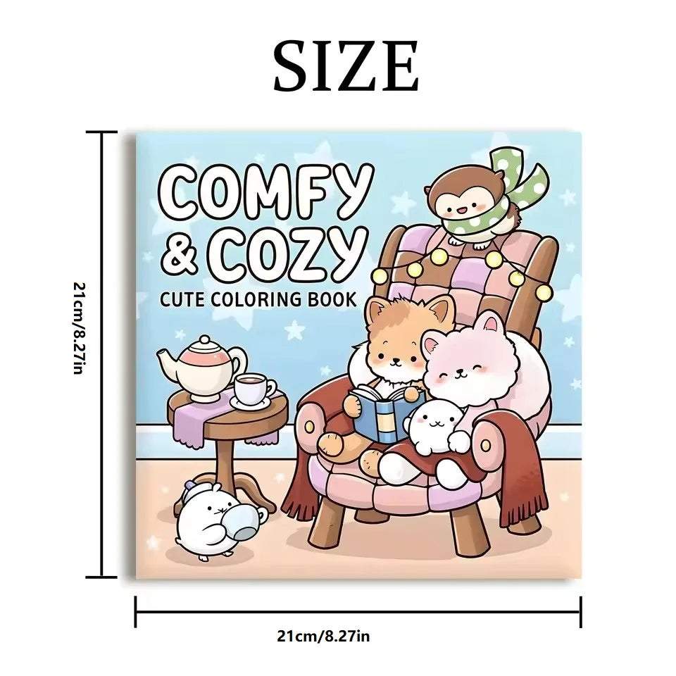 COMFY COZY Cute Coloring Book Adults Drawing Perfect Party Birthday