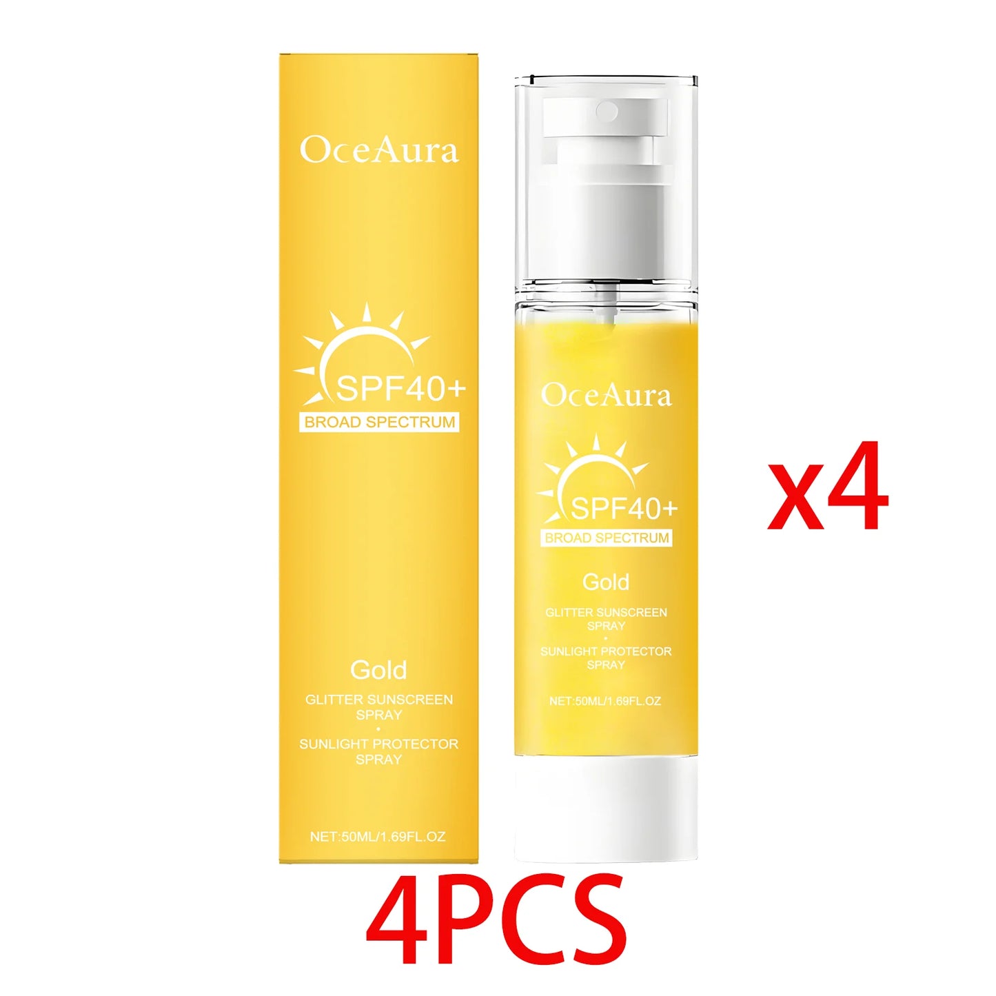OceAura Glitter Shimmer Sunscreen Spray – Face & Body 50ml