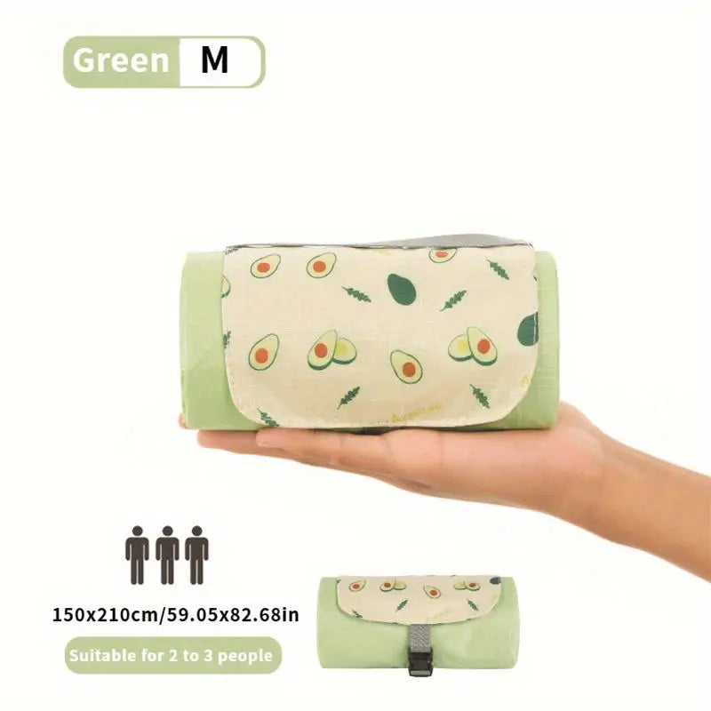 Outdoor Picnic Mat Mini Beach Mat Camping Pad Waterproof Breathable Lightweight Durable Portable Foldable Seat Cushion Practical Peaceful Pleasures Health and Wellness green M