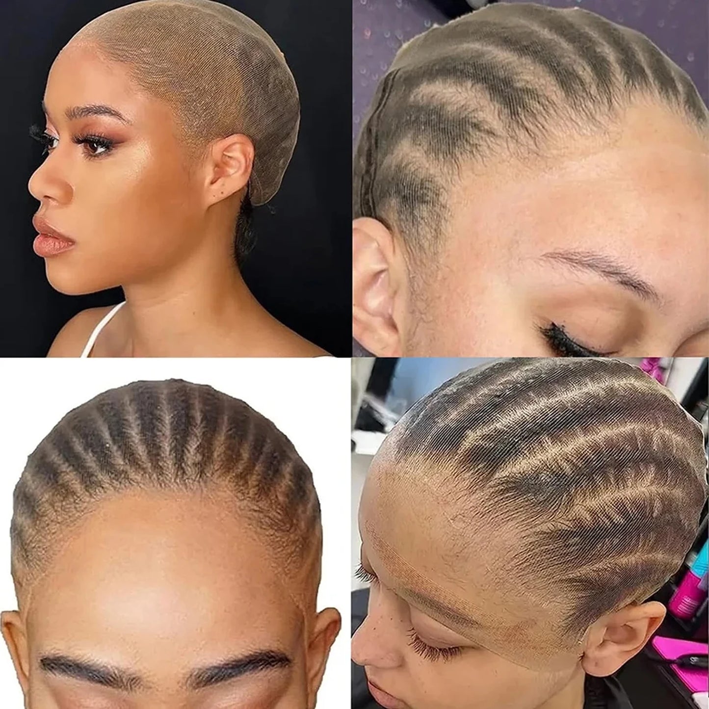 HD Transparent Lace Front Wig Caps – Stretchy Nylon, Light Brown