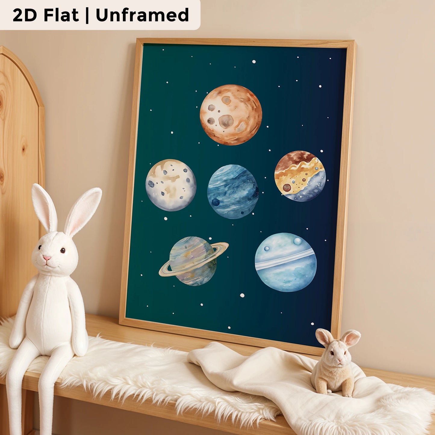 3-Piece Rocket Astronaut Canvas Wall Art | Kids Room Decor