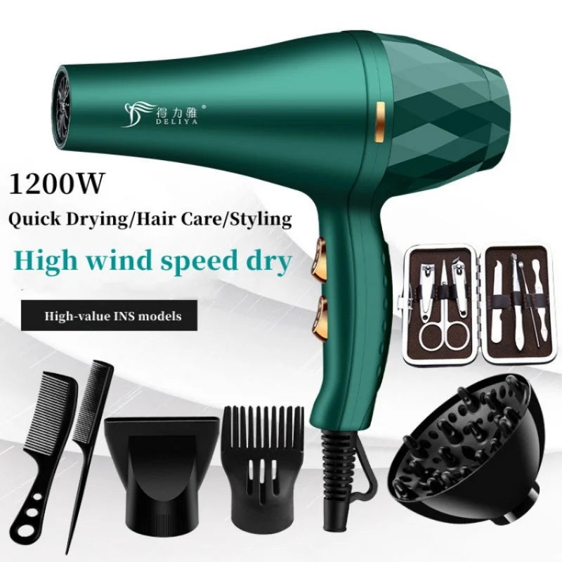 2026 Hot Selling Hair Salon Hair Dryer, Household Dormitory High-Power Cold Hot Air Blue Light Diffuser Hair Dryer Peaceful Pleasures Health and Wellness C-Green -6 UK