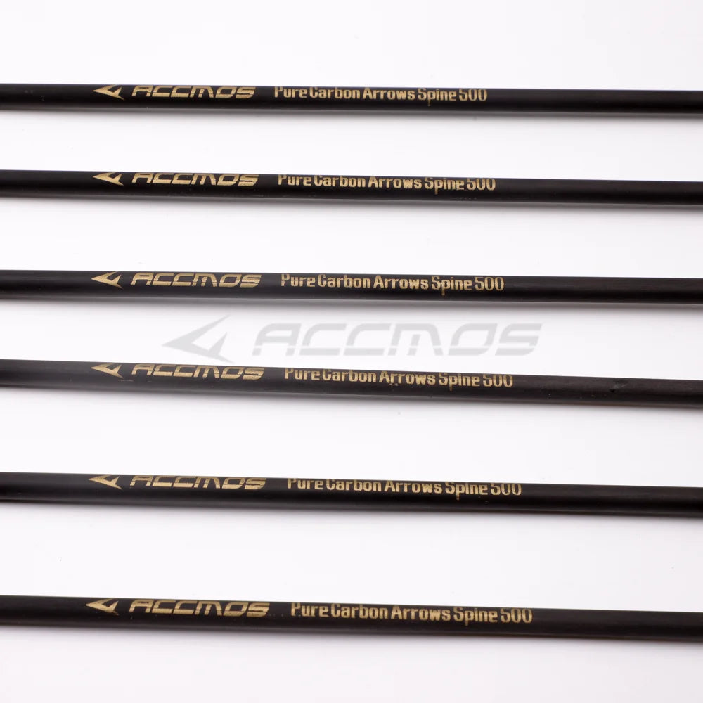 6 12 Arrow Pure Carbon ID4 Spine 300 1500 Shaft Bow Shooting Archery