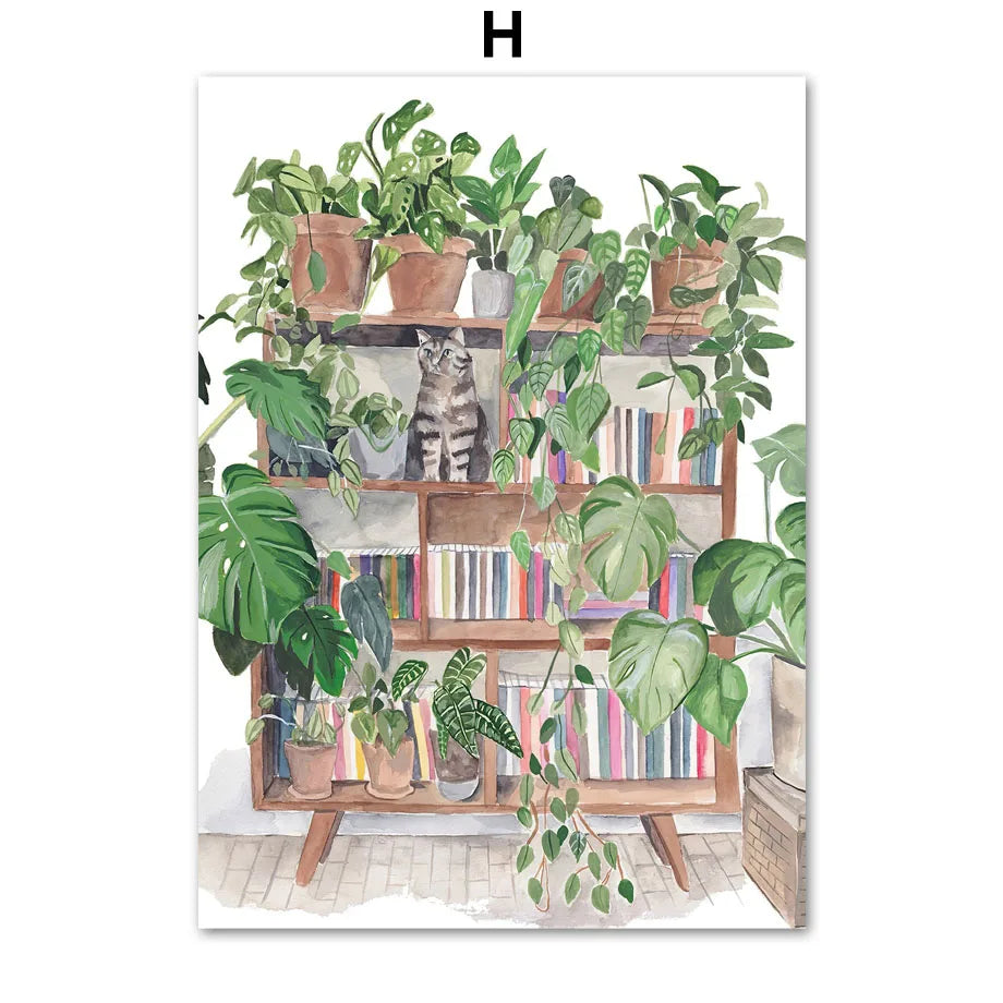 Watercolor Travel Wall Art Mural Boho Cityscape Beach Landscape Prints Girl Plant Modern Aesthetic Canvas Posters Home Decor Peaceful Pleasures Health and Wellness H 20x30cm Unframed