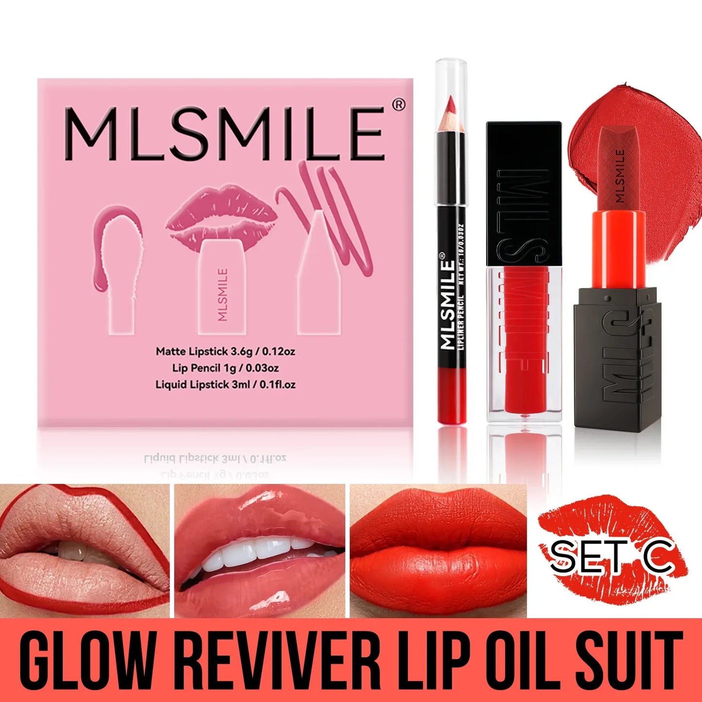 MLSMILE Matte Lipstick Set – Velvet Lip Glaze & Liner Kit