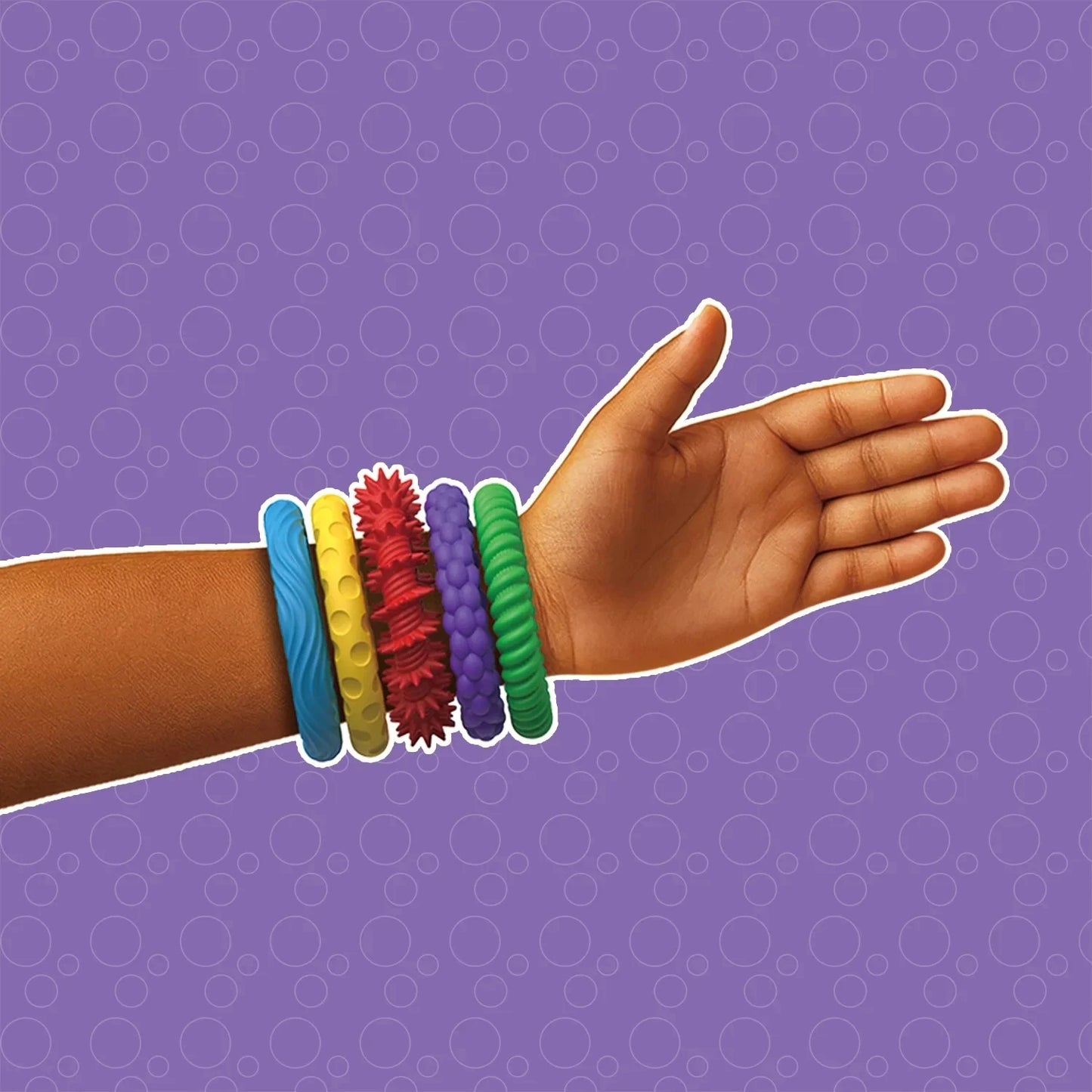 5pcs Sensory Bracelet,EDC Fidgeting Anti Stress Relief Toy Antistress Anxiety Fidget Ring for Kids Children Autism ADHD Silicone Peaceful Pleasures Health and Wellness