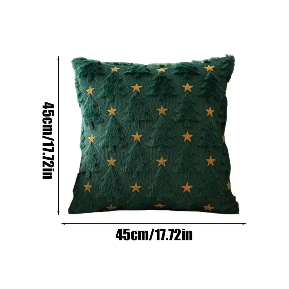 Christmas Tree Pillow Covers 17.7" | Star Pattern Cushion Cover