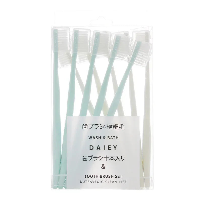 10PC/set Adult Soft Bristle Toothbrush Adult Home Soft Bristle Toothbrush Adult Small Head Toothbrush with Sheath Wholesale Peaceful Pleasures Health and Wellness ge-ye-10pc