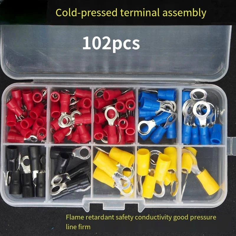 Insulated Wire Crimp Terminal Kit – 102/280 Pcs Assorted Peaceful Pleasures Health and Wellness 102pcs