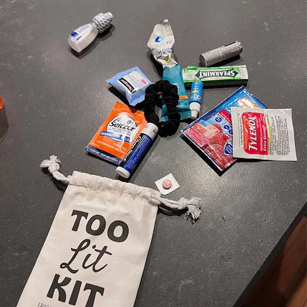 10-Piece "Too Lit Kit" Bachelorette Hangover Recovery Bag Set
