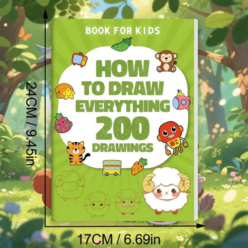 Drawing Book Kids 200+ Step-by-step Art Education Coloring How Draw