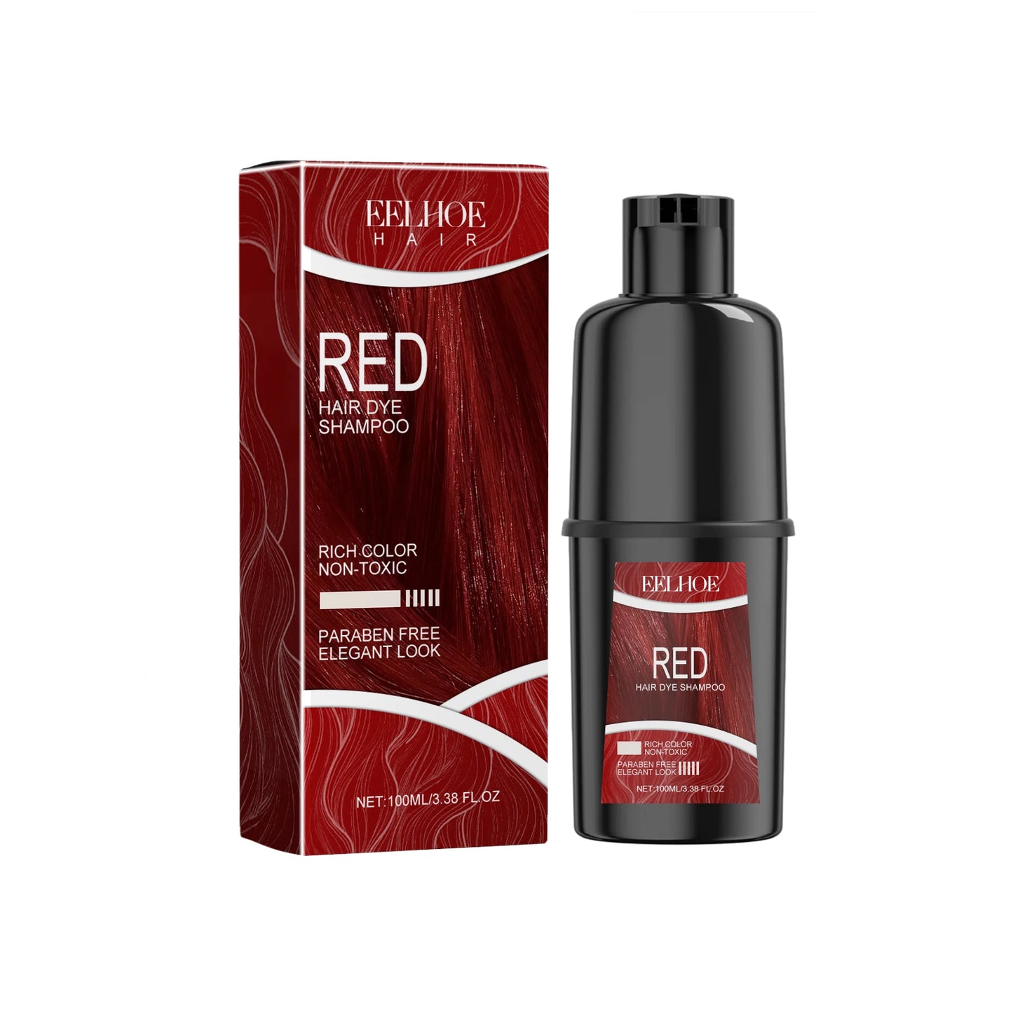 Hair Dye Shampoo Quick Hairdressing Maintain Lasting Color Effect Softening Hair Improve Gloss Herbal Essence Hair Color Shampoo Peaceful Pleasures Health and Wellness Red 100ml Boxed