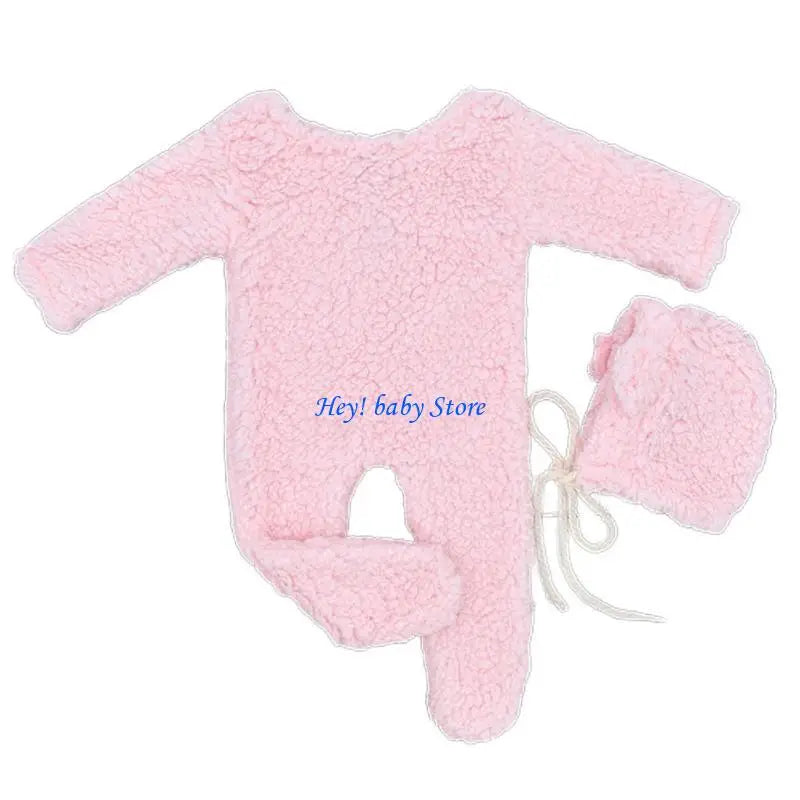 Baby Bear Photography Costume – Plush Romper & Bear Ear Hat