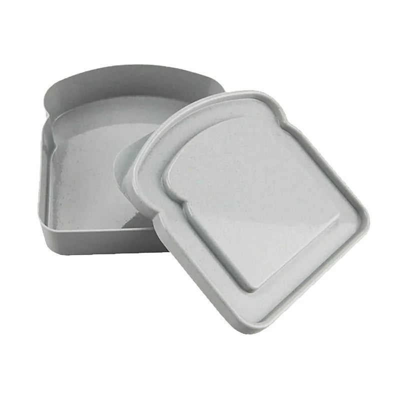 Toast Shaped Lunch Box Sandwich Container Leakproof Bento School Office Picnic Lunch Box for Kids Food Storage Containers Peaceful Pleasures Health and Wellness grey 1 1