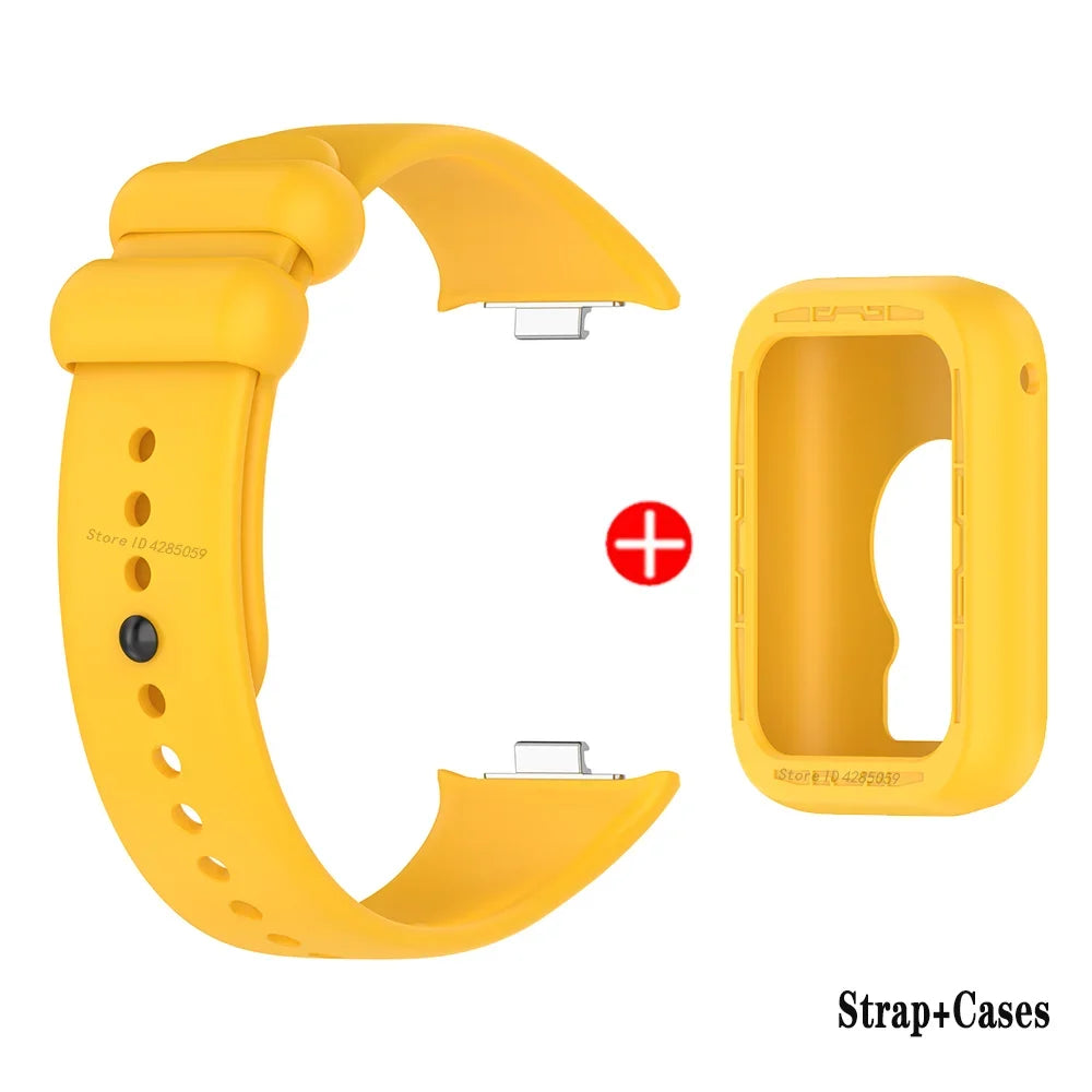 Silicone Strap & Case for Xiaomi Mi Band 8 Pro Sport Band Peaceful Pleasures Health and Wellness YELLOW