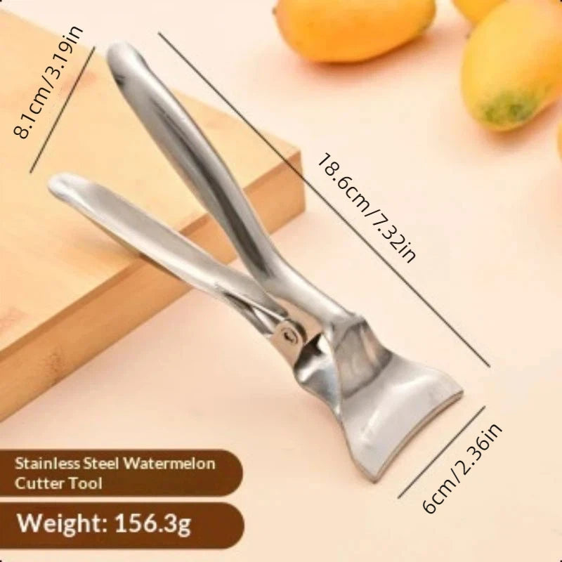 Stainless Steel Watermelon Splitter | Anti-Slip Fruit Cutter Tool