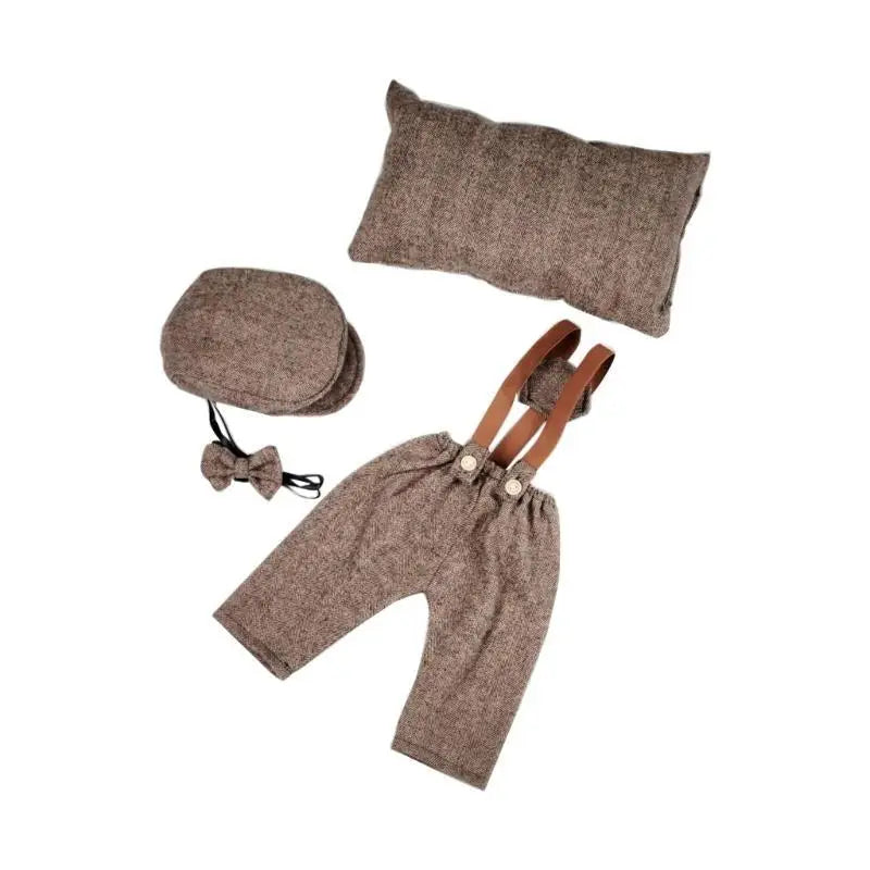 Newborn Photography Props Set – Uniform Hat Pillow & Bowtie