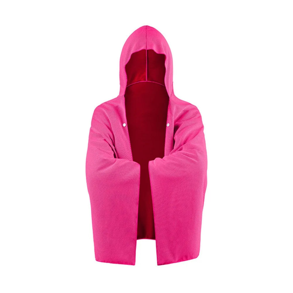 Beach Hooded Poncho Towel | Quick-Dry Microfiber Surf Wrap Beach Poncho Towel Peaceful Pleasures Health and Wellness Rose Red