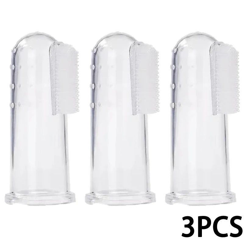 3/6pcs Pet Silicone Finger Cots Toothbrush Cats Dogs Brushing Dog Accessories Teeth Oral Cleaning Products in Addition Perros Peaceful Pleasures Health and Wellness 3PCS 1