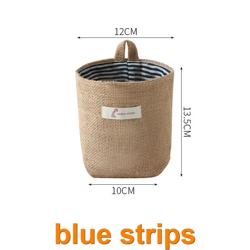 Foldable Wall Hanging Storage Bag | Cotton Linen Organizer