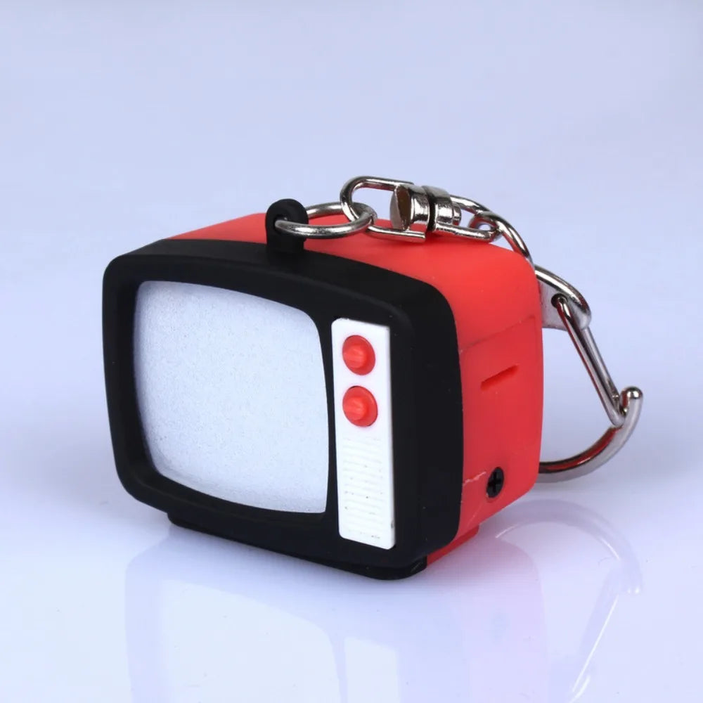 Retro TV LED Keychain – Miniature Light-Up Television Charm