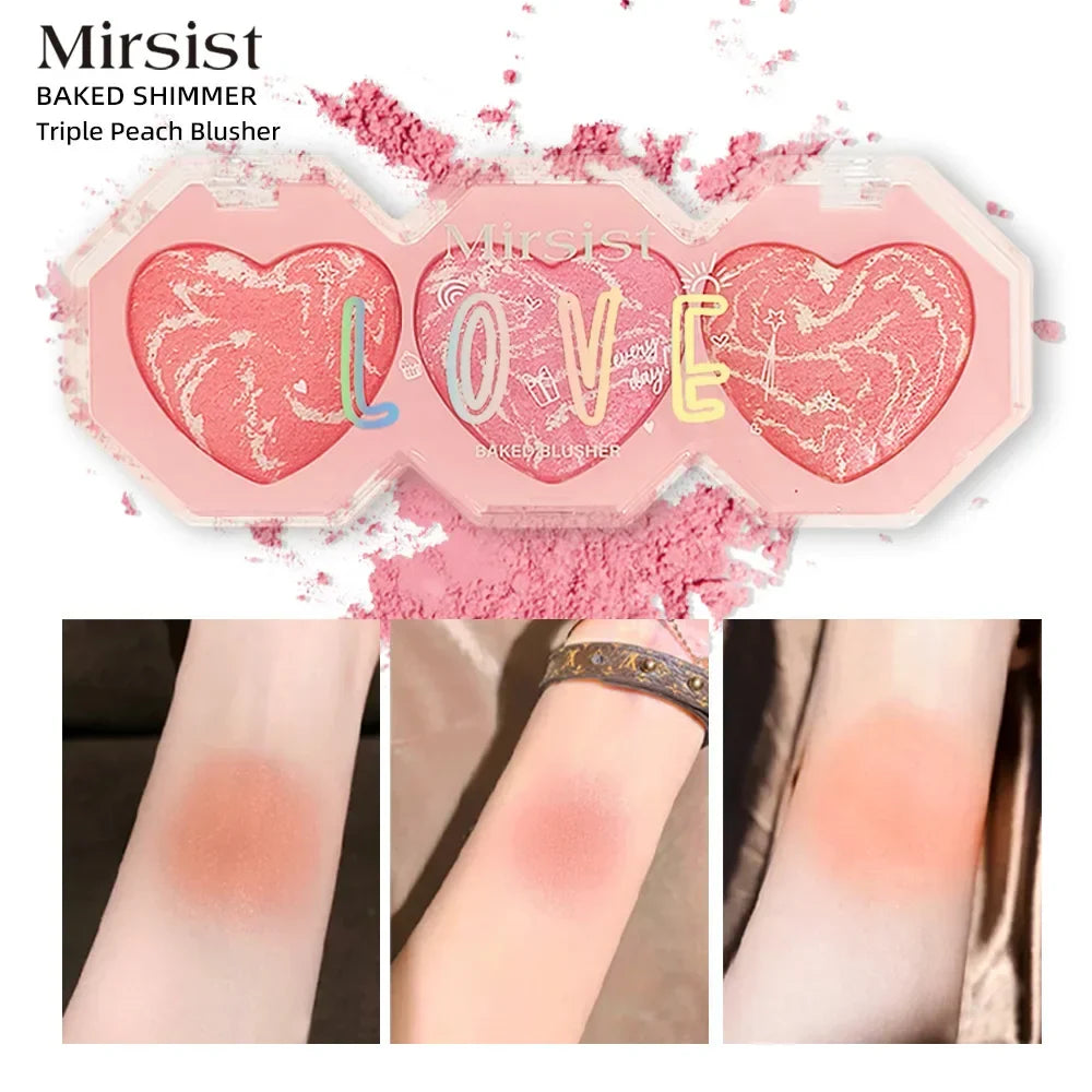 Mirsist 3-Color Cream Blush Palette – Highlighter & Contour