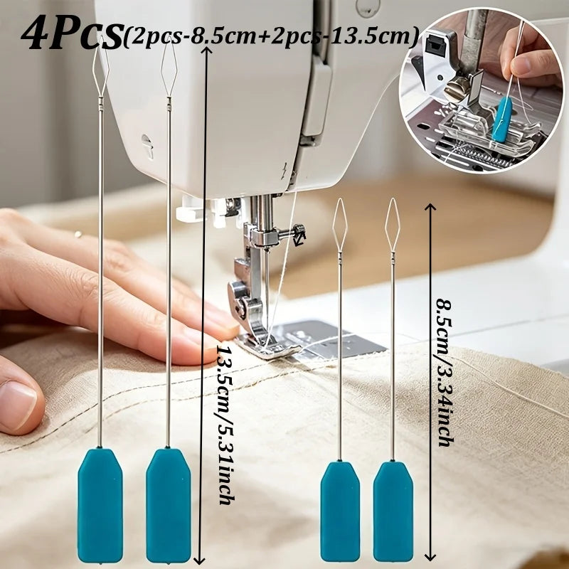 Needle Threader Blue Plastic Handle 2/4/6Pcs | Sewing Aid